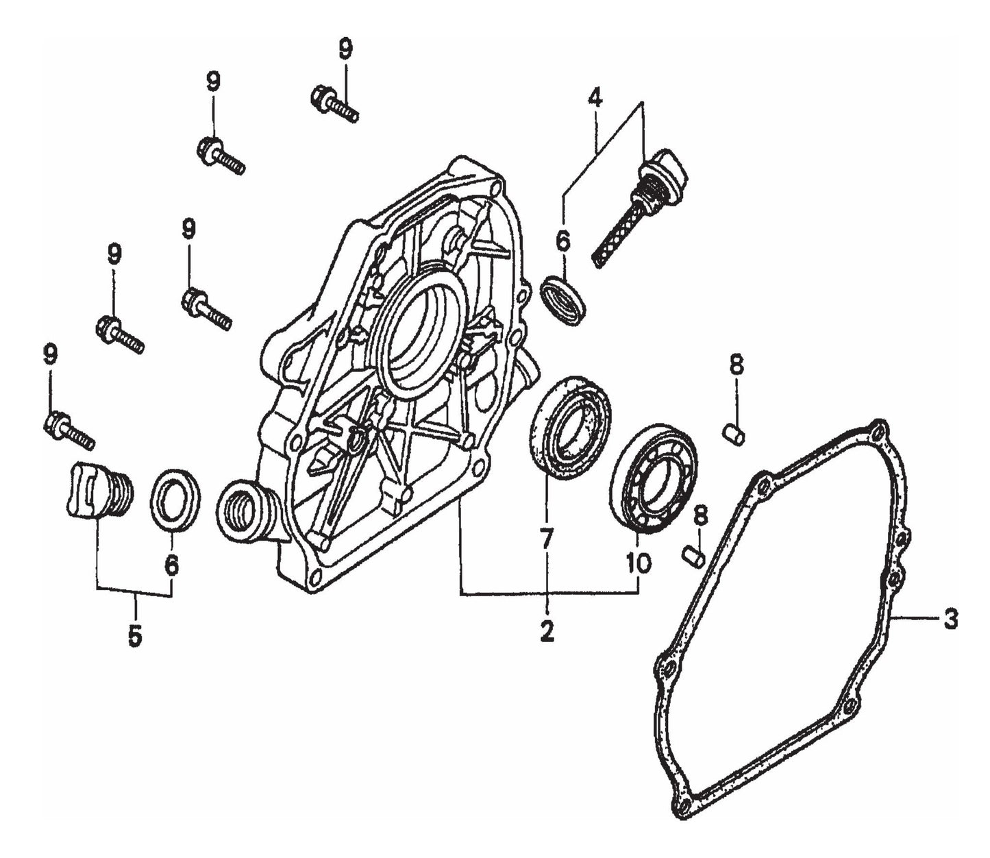 HONDA GX200QXC9 Crankcase Cover Assembly Parts For FCG1-6HA Series by Multiquip
