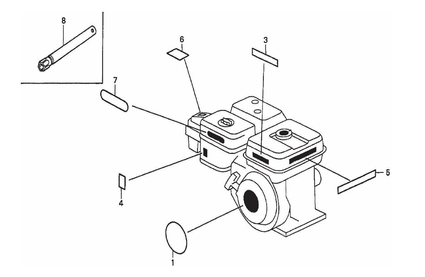 HONDA GX200QXC9 Labels Assembly Parts For FCG1-6HA Series by Multiquip