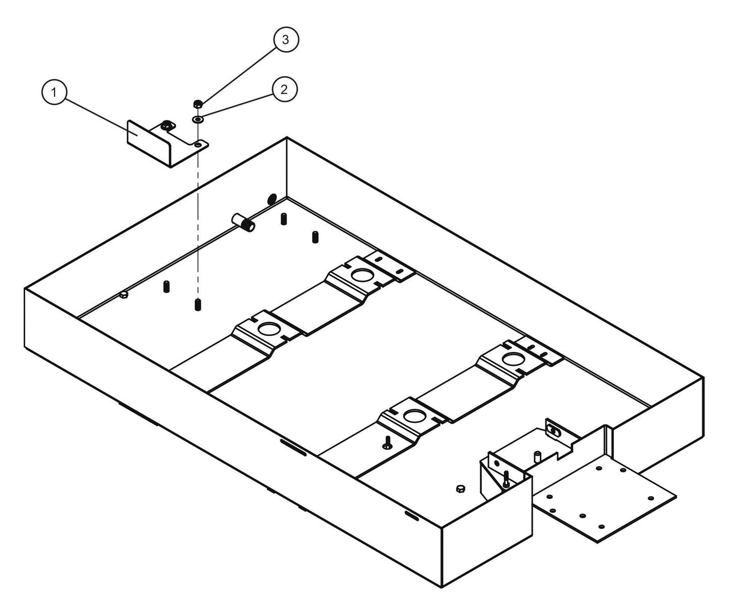 CE V-Series Night Lite Pro II FCS Rear Fuel Tank Support Parts By Allmand