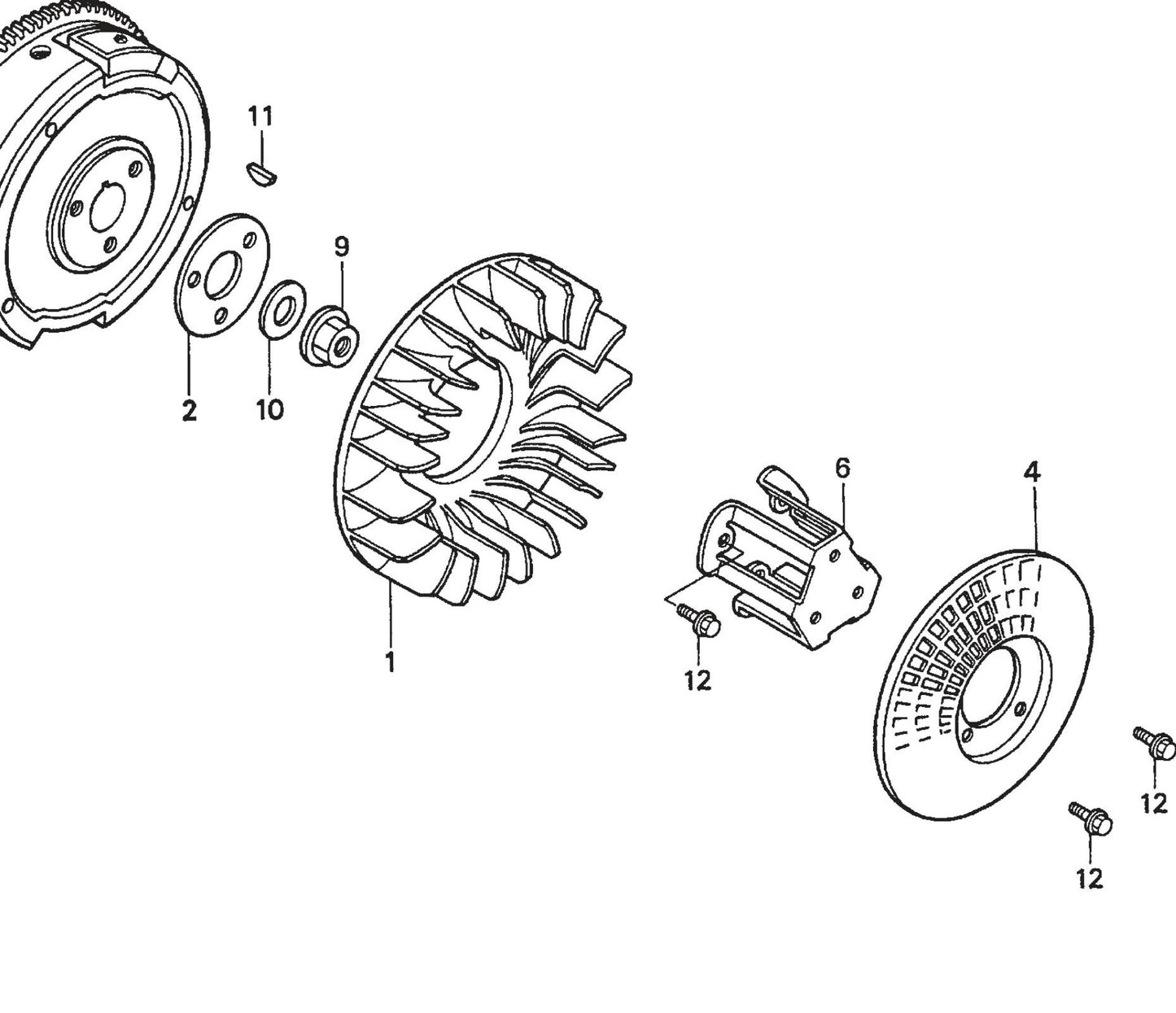 Honda GX620TXF2 Engine Flywheel Assembly Parts For SP2 Street Pro Series By Multiquip