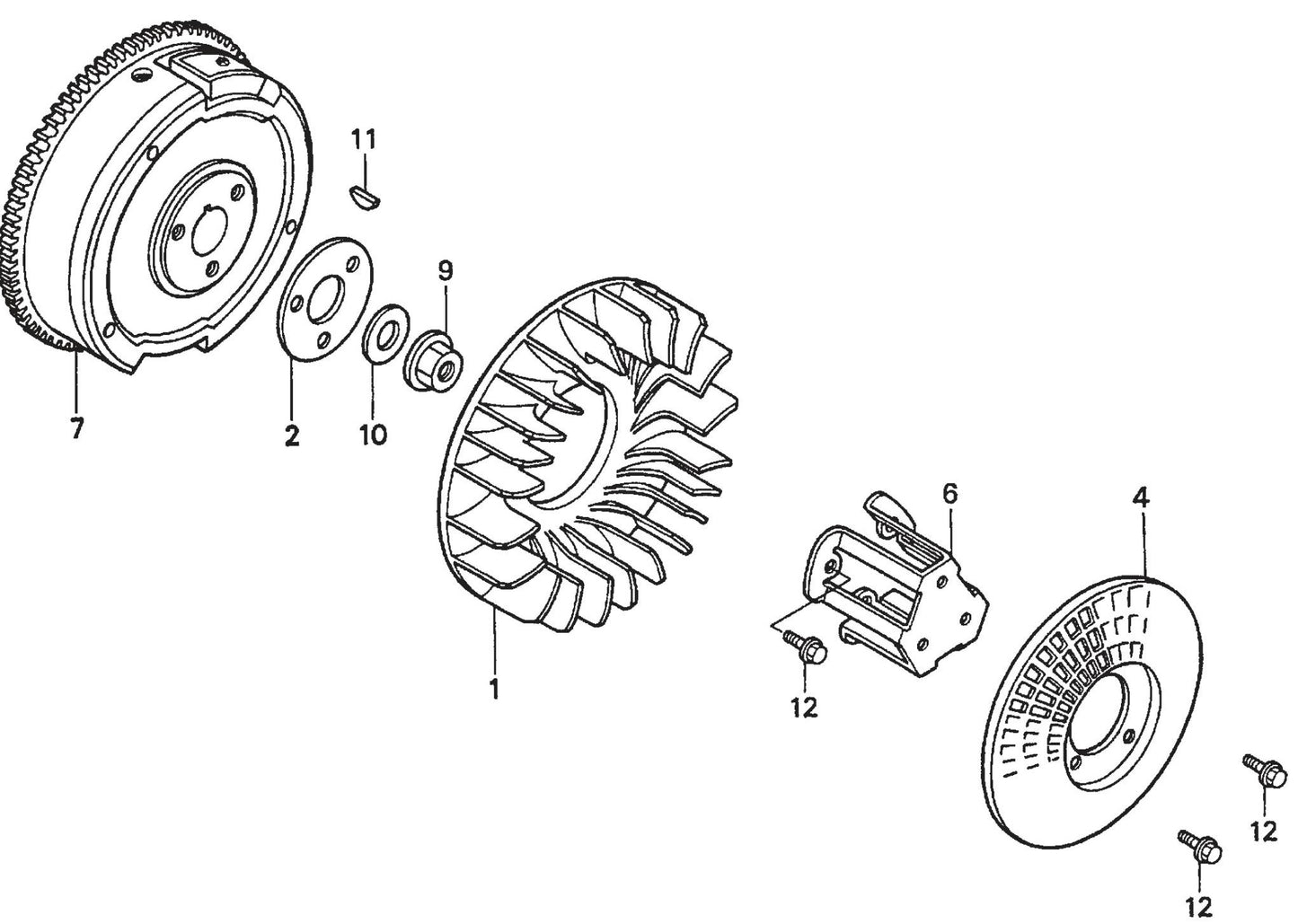Honda GX620TXF2 Engine Flywheel Assembly Parts For SP2 CE13H20 SCE13H20 SCE20H20 By Multiquip