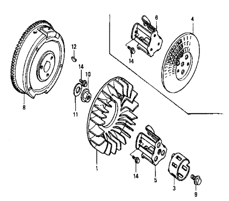 GA97HE GA9.7HE—HONDA GX610K1VD/U1VD ENGINE —Flywheel Assembly Parts By Multiquip