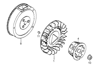 GA6HB GA6HEB HONDA GX340R2EDE2/EDN2 Flywheel Assembly Parts By Multiquip