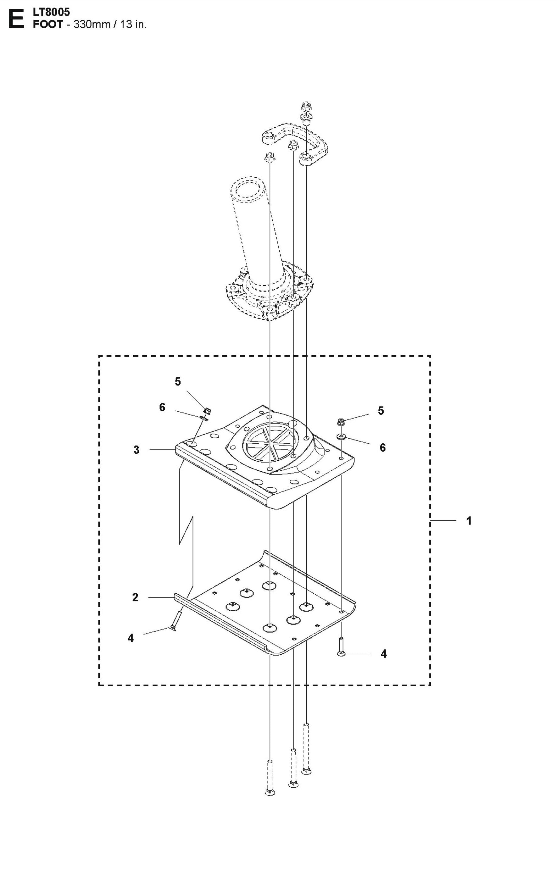 Foot - 300mm/ 13in. Parts For LT8005 Compaction Rammer By Husqvarna