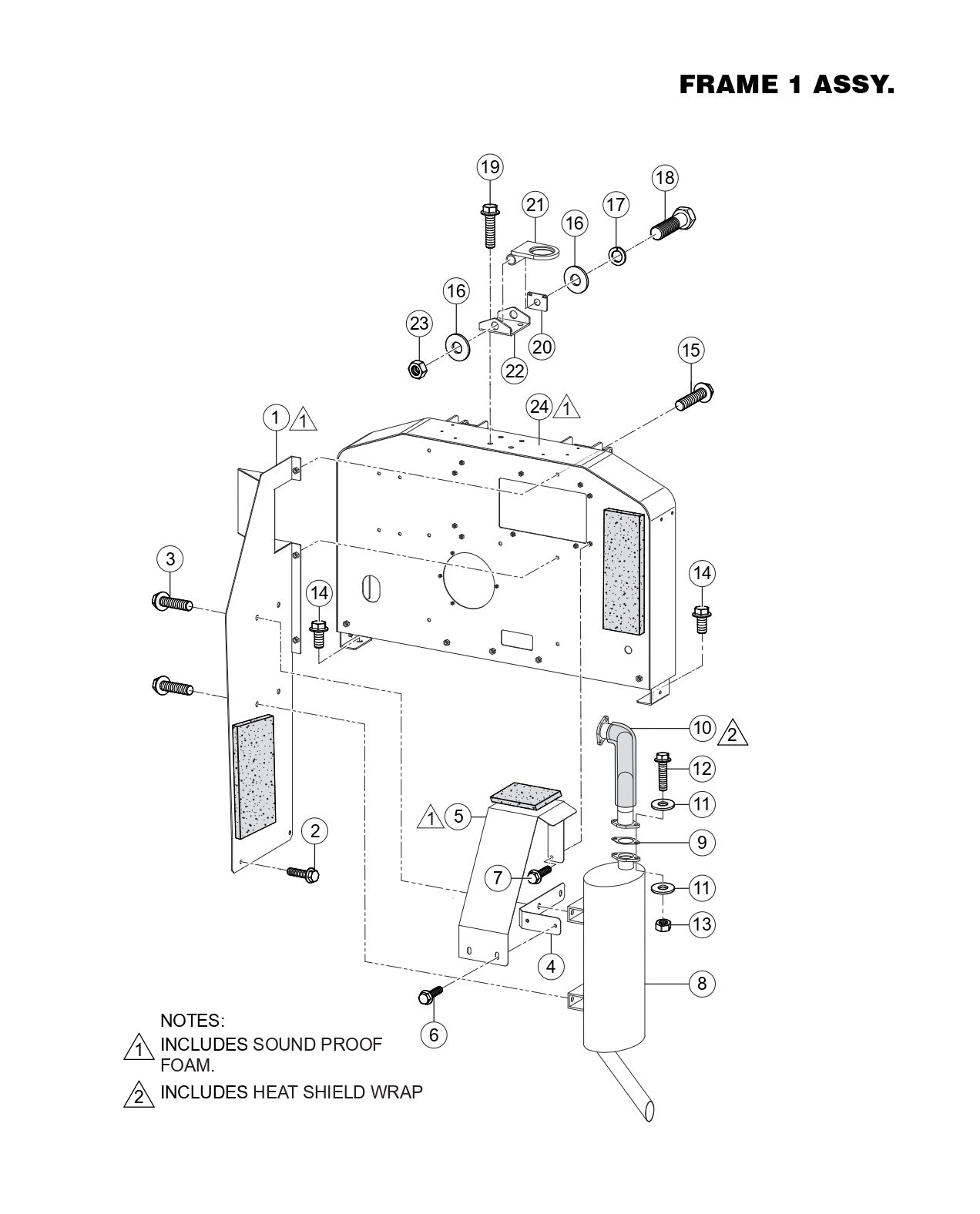 GBX GloBug Lighting System Frame 1 Assembly Parts by Multiquip