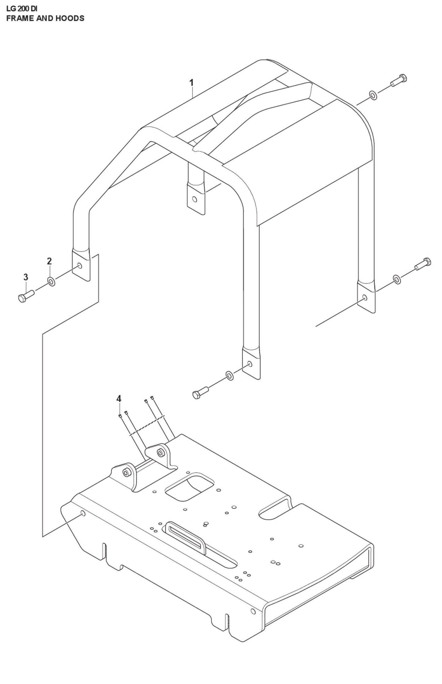 Frame and Hoods Parts For LG 200 Diesel By Husqvarna