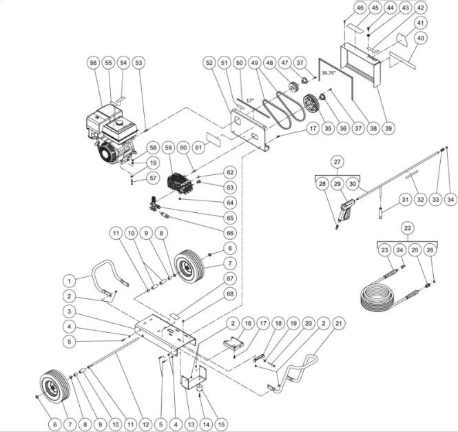 CBA-4004-0FHA (sn:10734404-99999999), CBA-4004-1FHA (sn:0-10826177) Frame Assembly Parts by Mi-T-M