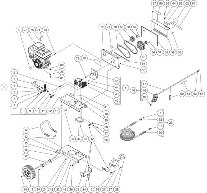 CBA-4004-1MCK/1MCM (sn:0-99999999) Frame Assembly Parts by Mi-T-M