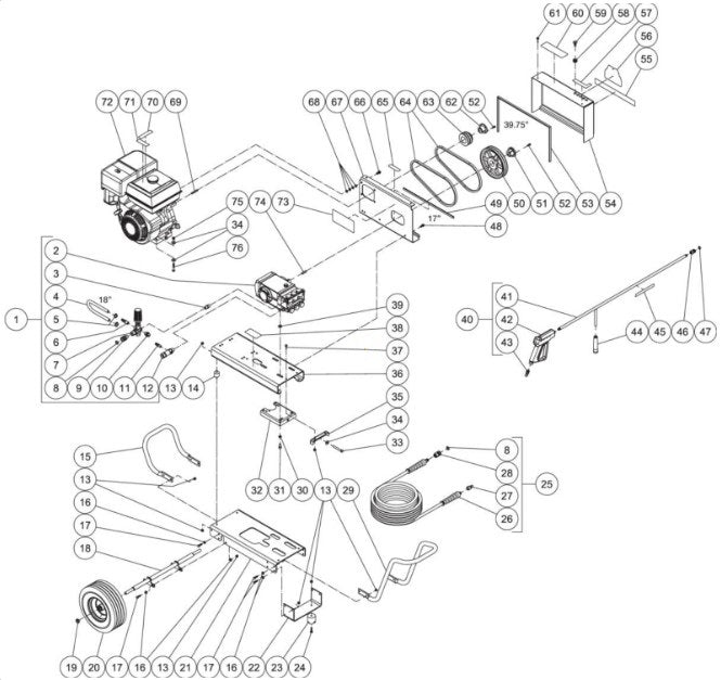 CBA-4004-1MGH (sn:10733132-10908759) Frame Assembly Parts by Mi-T-M