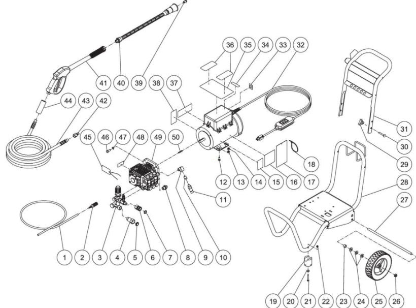 CD-1002-2MUC, CD-1502-2MUC (sn:0-99999999) Frame Assembly Parts by Mi-T-M
