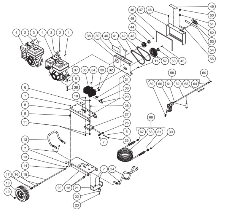 CBA-2504-0MHB,CBA-2504-0MRB (sn:10202374-10239171) Frame Assembly Parts By Mi-T-M