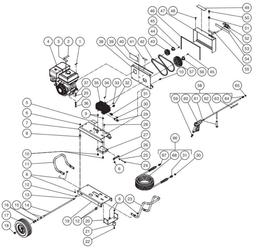 CBA-3004-0MHB (sn:10202374-10239171) Frame Assembly Parts By Mi-T-M