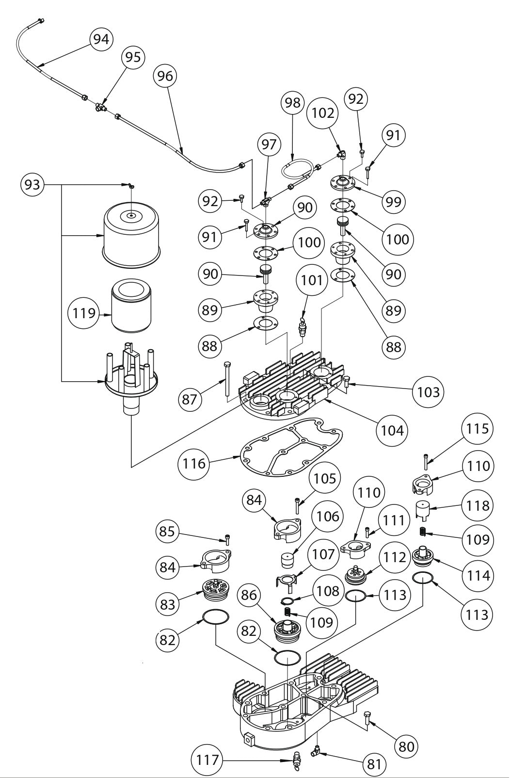 Model T Air Compressor Pump Assembly-3 Parts By Jenny