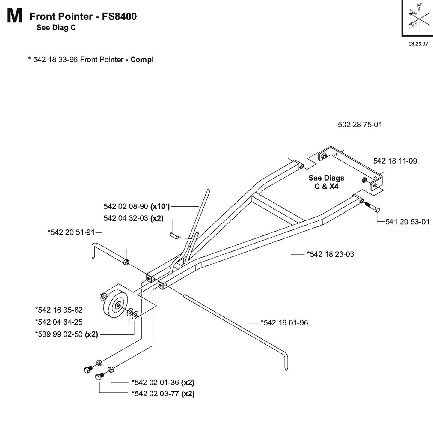 Front Pointer Parts for FS8400 D By Husqvarna