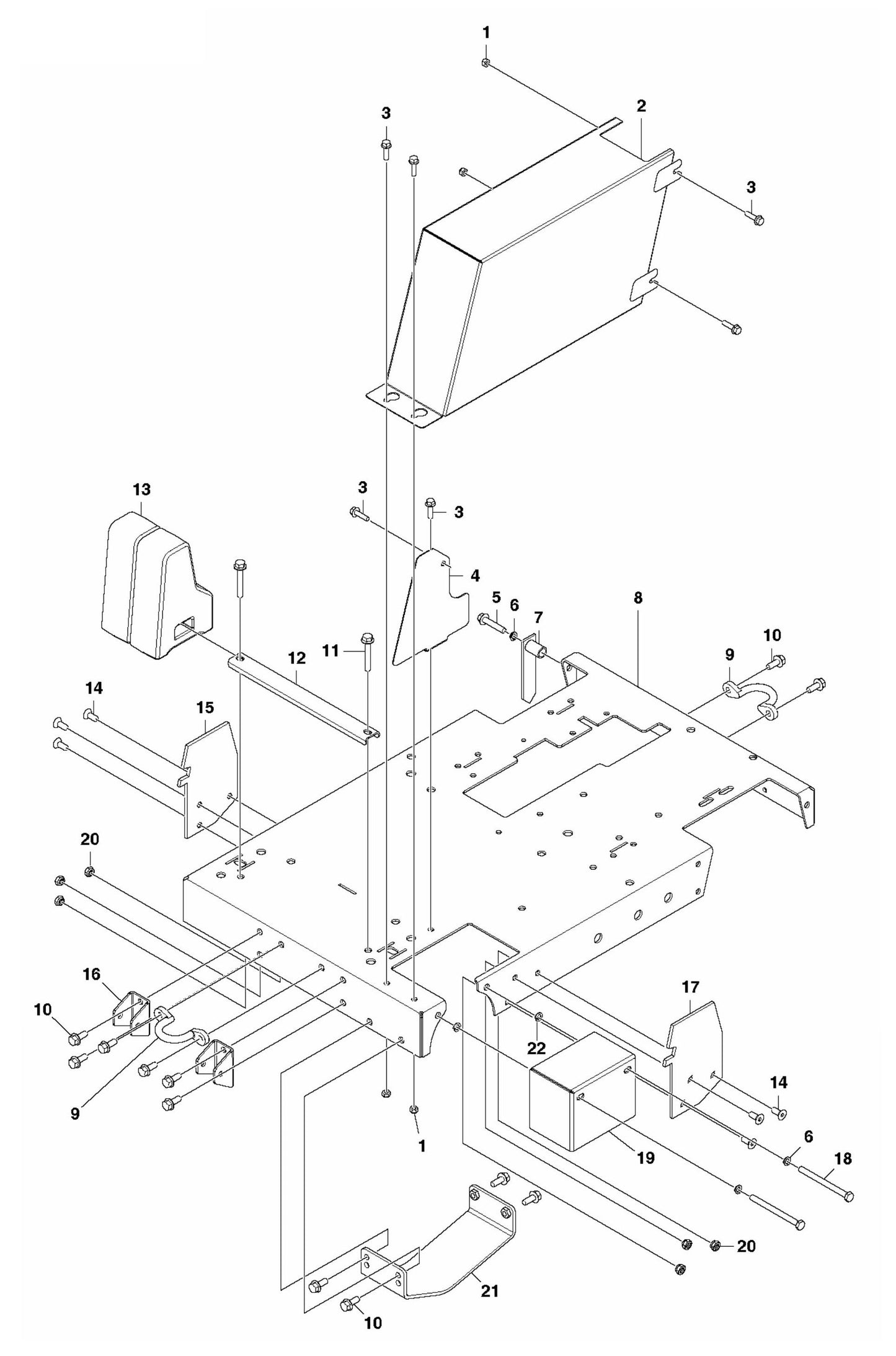 FS3500G Base Plate Assembly Parts by Husqvarna
