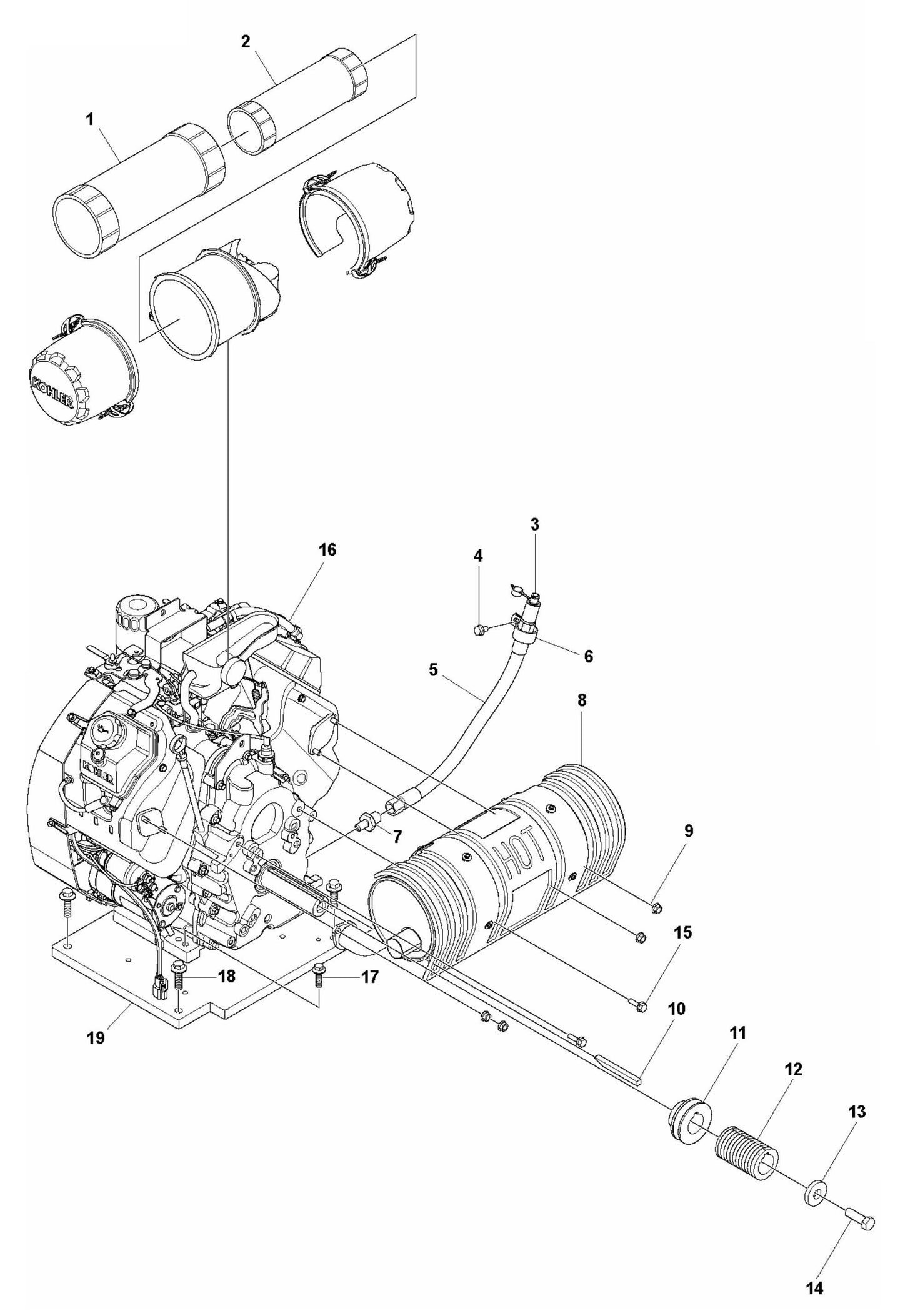 FS3500G Engine Assembly Parts by Husqvarna