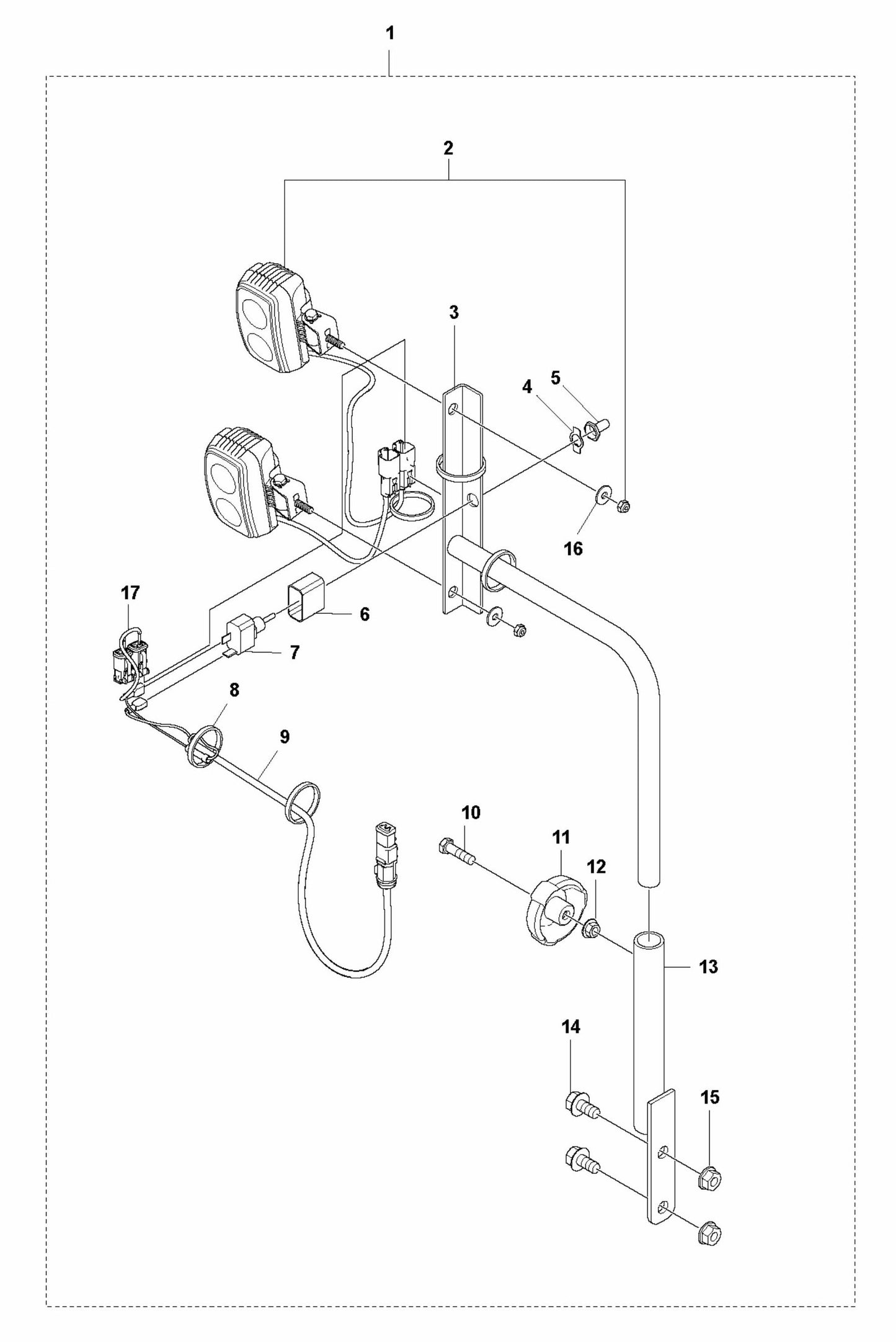 FS3500G Lights CE Assembly Parts by Husqvarna