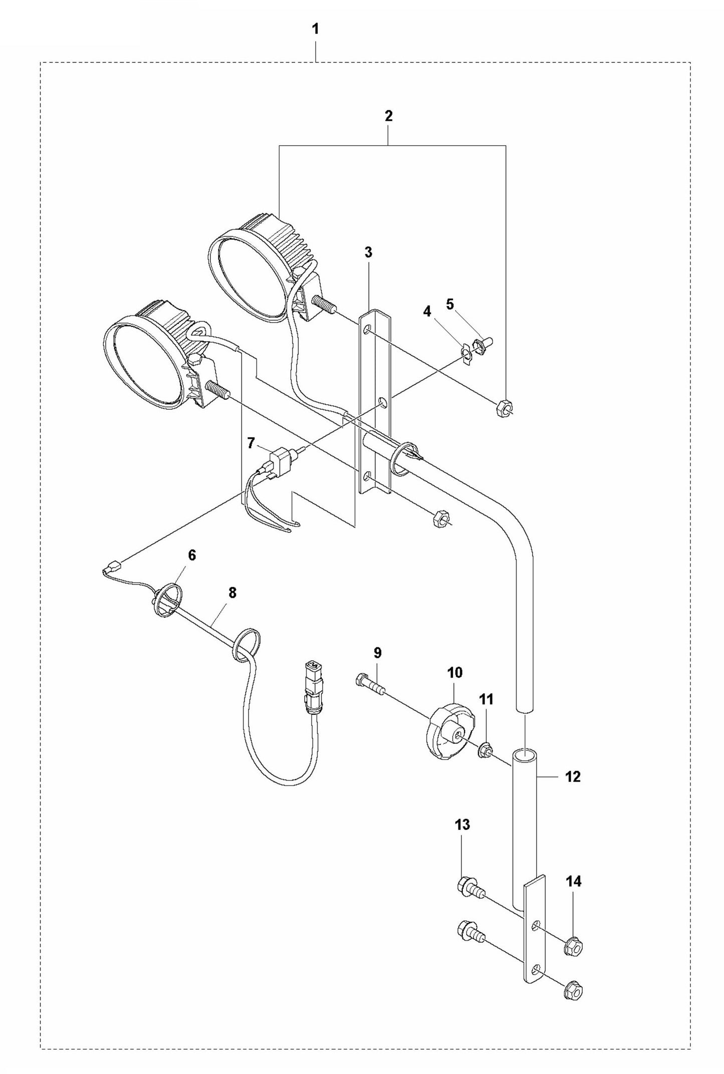 FS3500G Lights US Assembly Parts by Husqvarna