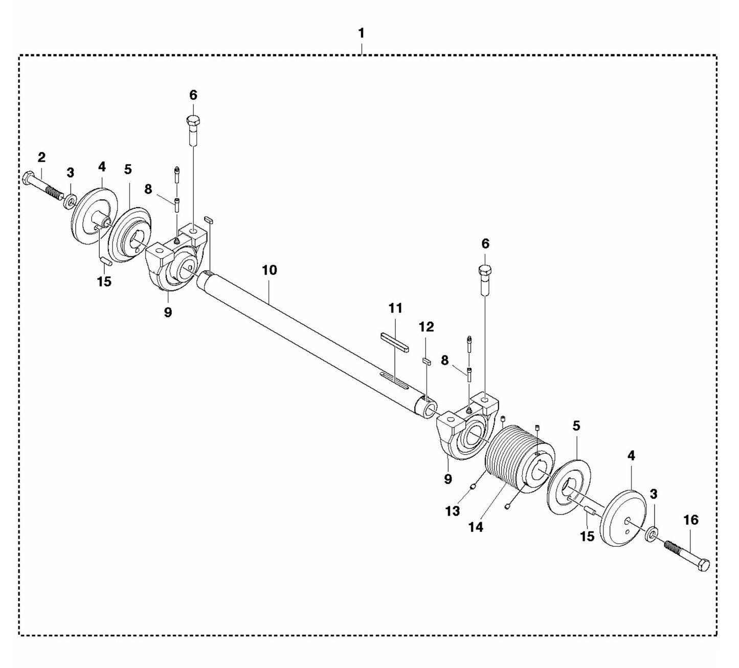 FS3500G Blade Shaft Assembly Parts by Husqvarna