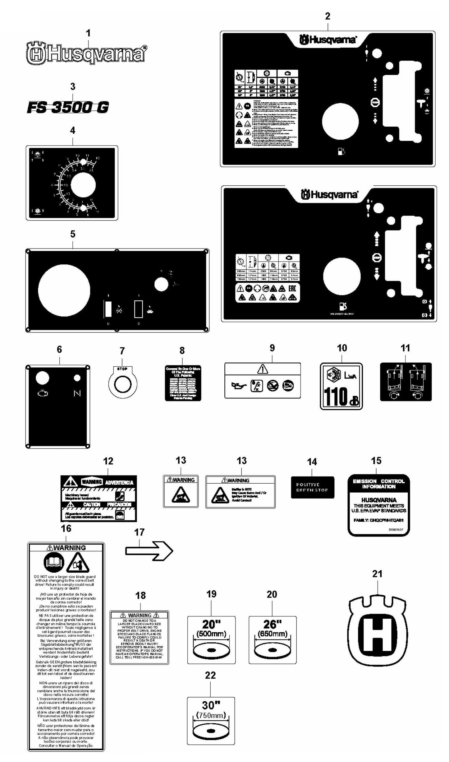 FS3500 G Decals Assembly Parts