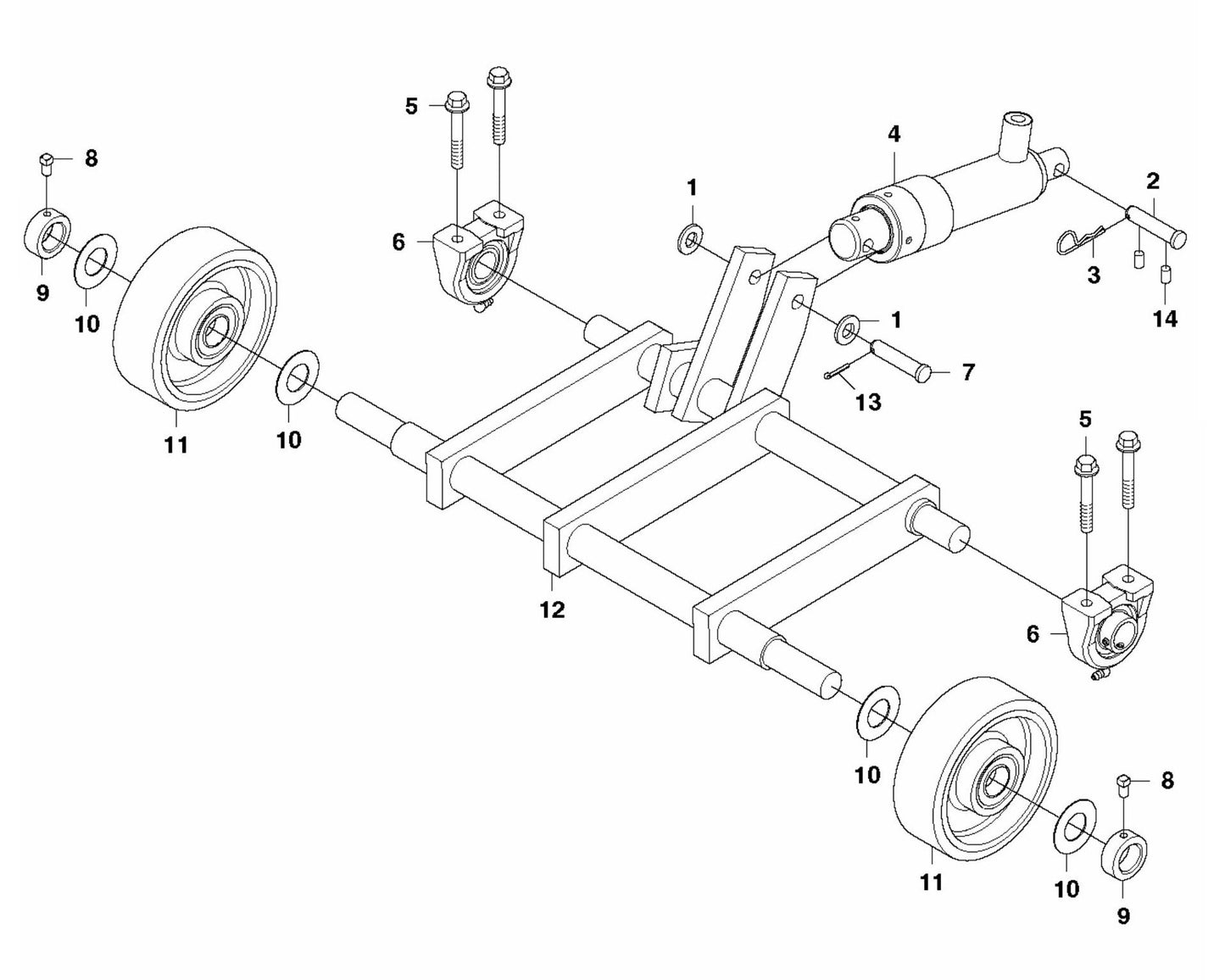FS3500 G Front Axle Assembly Parts