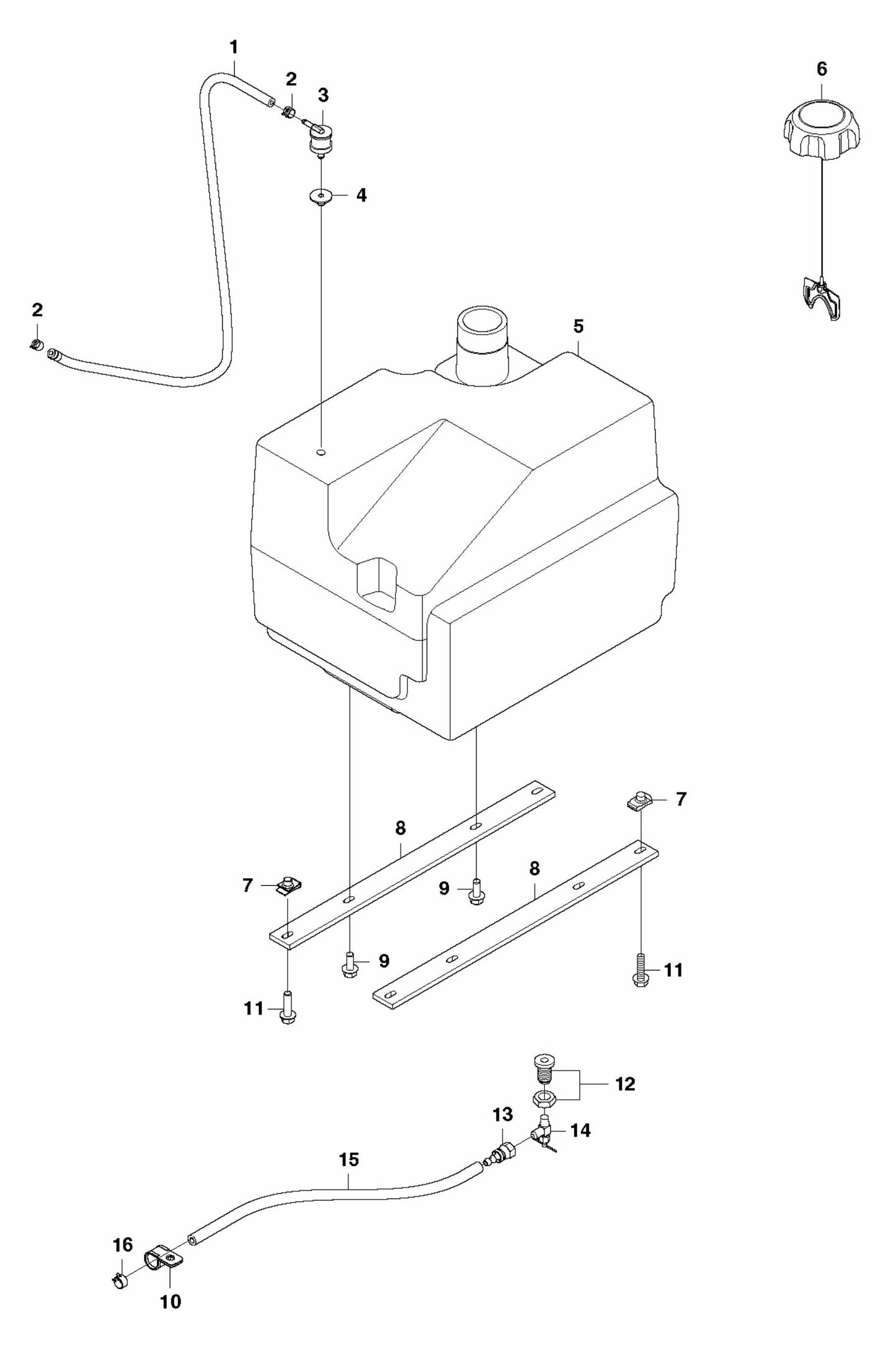FS3500 G Fuel Tank Assembly Parts
