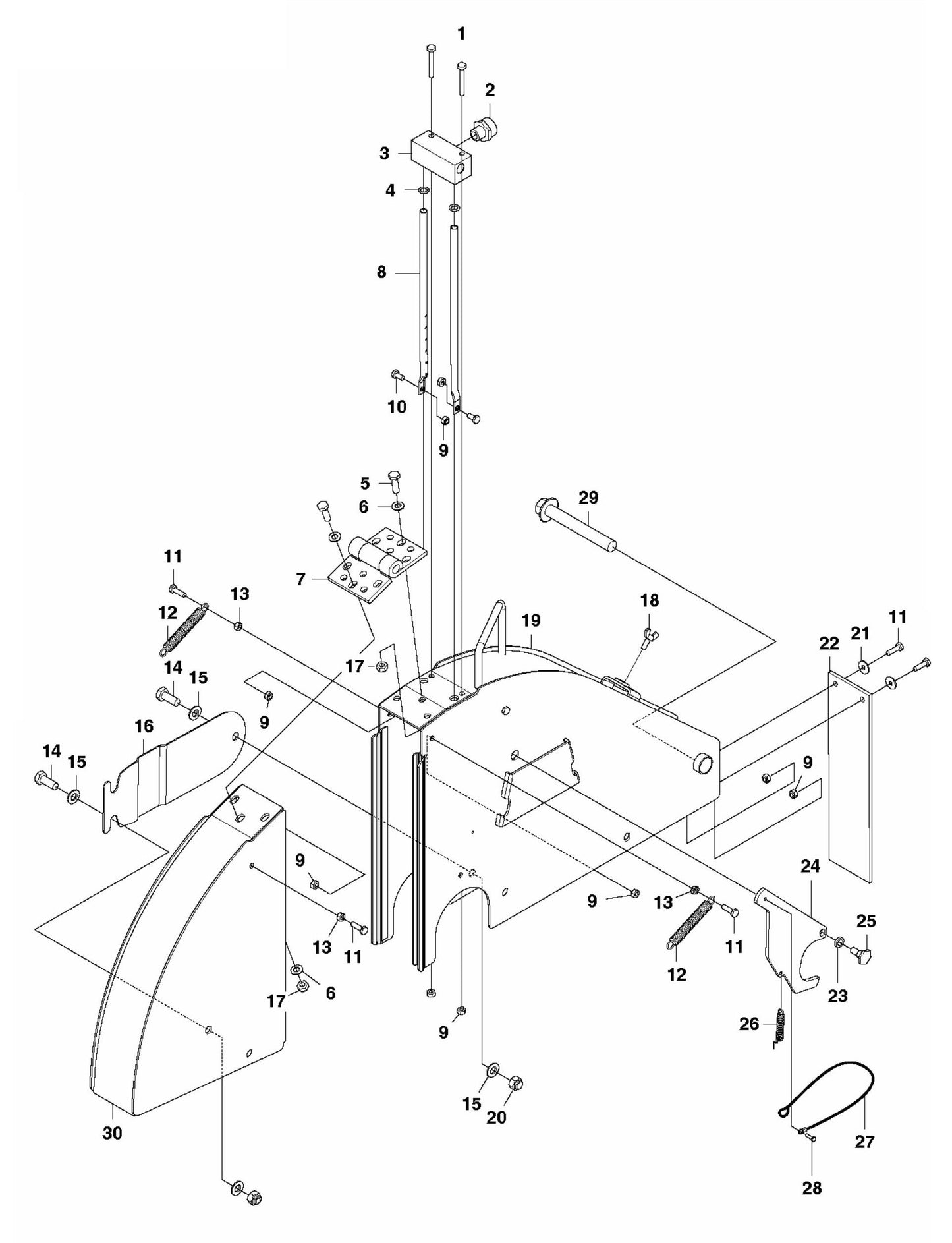 FS3500 G Blade Guard 26"-30" Assembly Parts