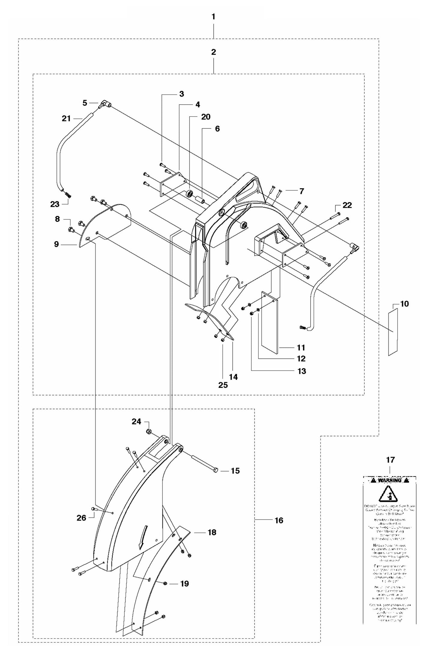 FS410 D Blade Guard - 20” (500 mm) Assembly-1 Parts