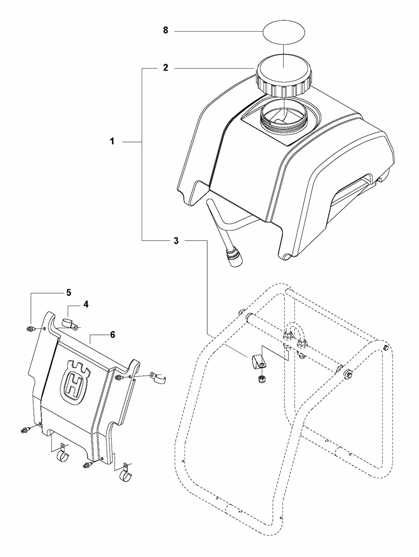 FS410 D Water Tank and Nose Piece Assembly Parts