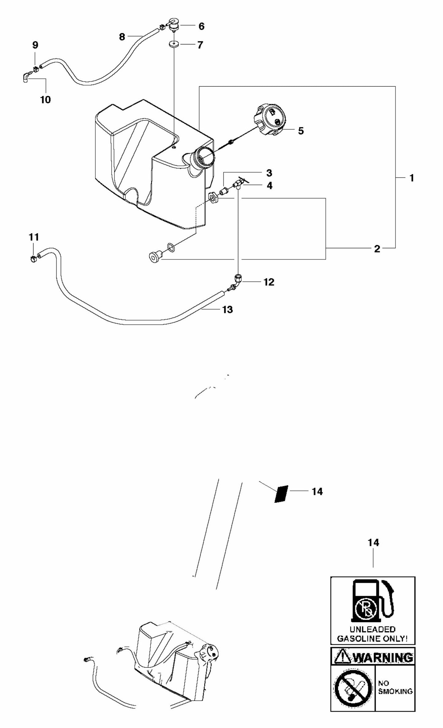 FS513 Fuel Tank 20,24 HP Assembly Parts