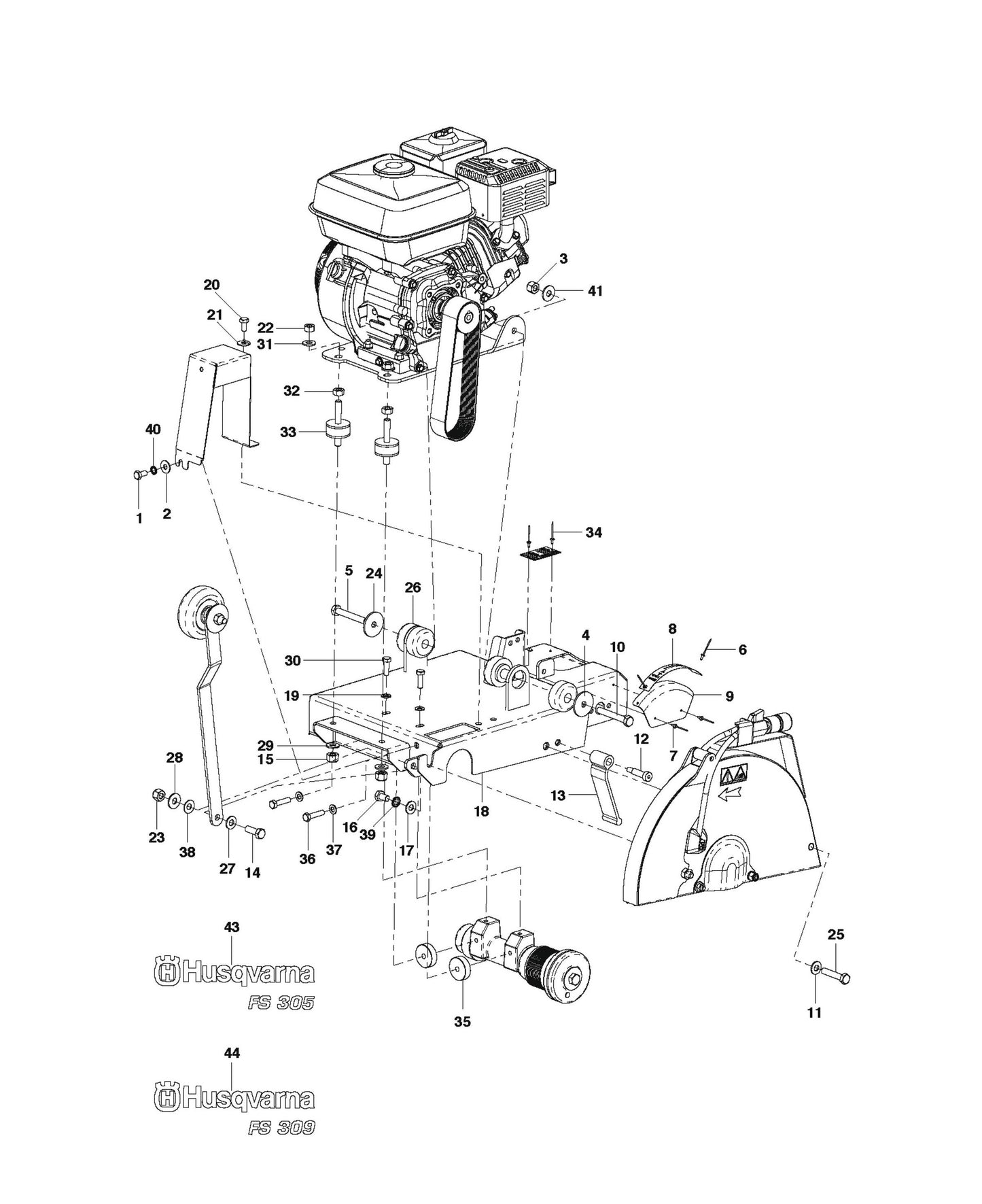 Cutting Bridge Parts for FS309 By Husqvarna