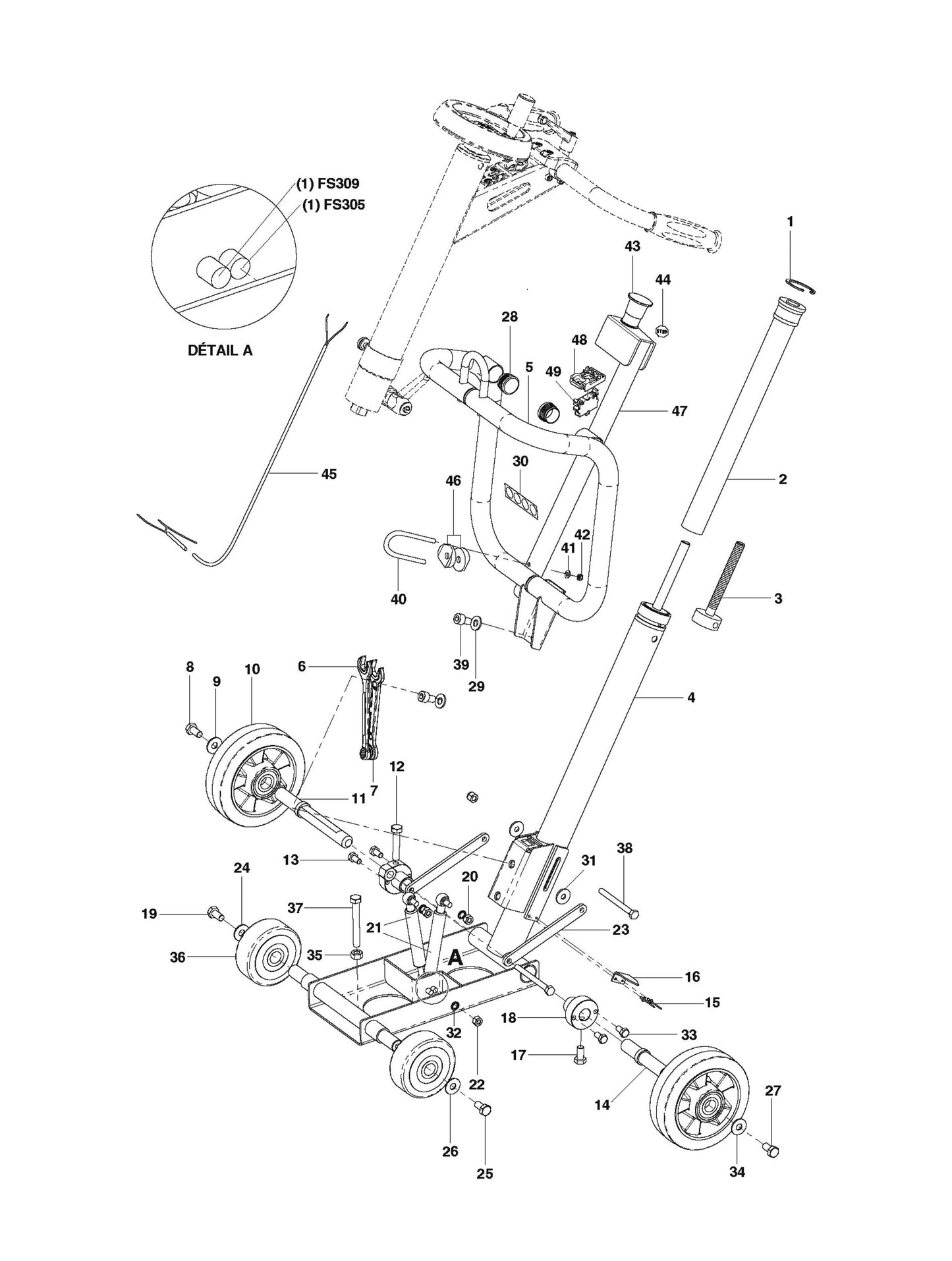 Trolley Parts for FS309 By Husqvarna