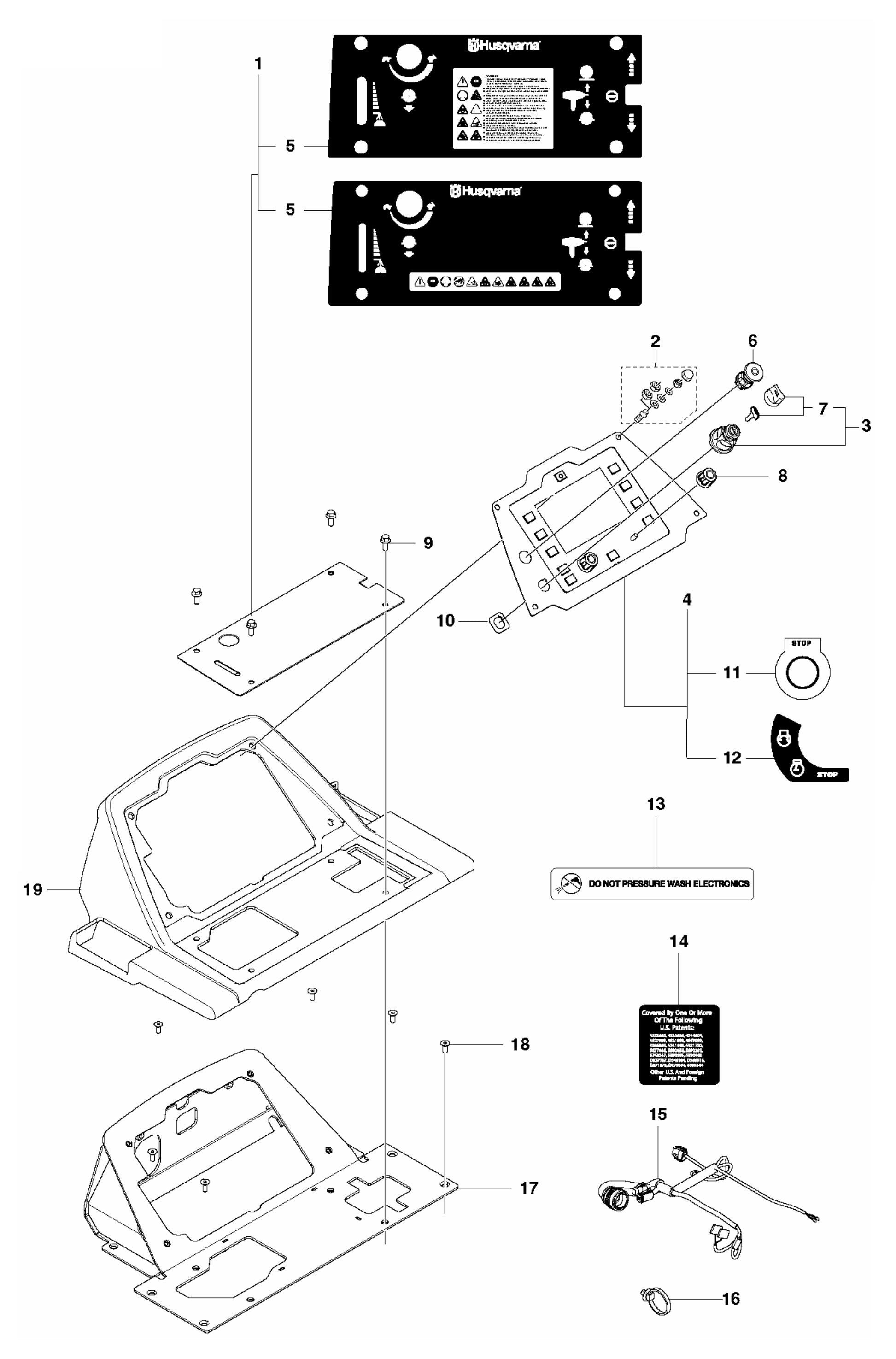 FS5000D Controls Assembly Parts by Husqvarna