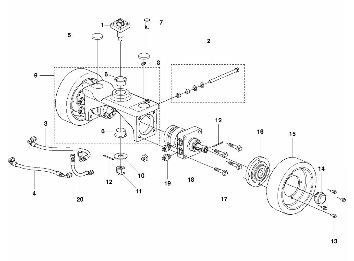 FS5000D Rear Axle Assembly Parts by Husqvarna