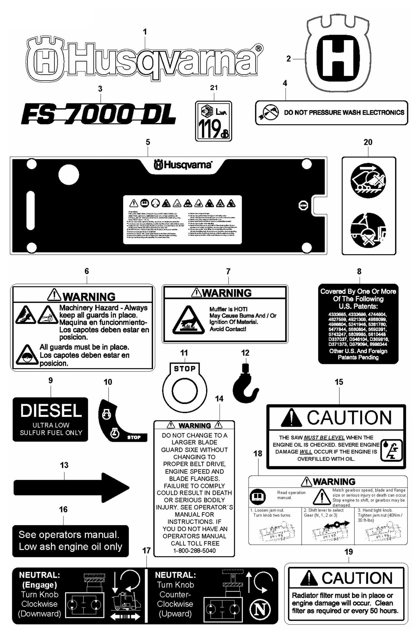 FS7000 DL Decals Assembly Parts