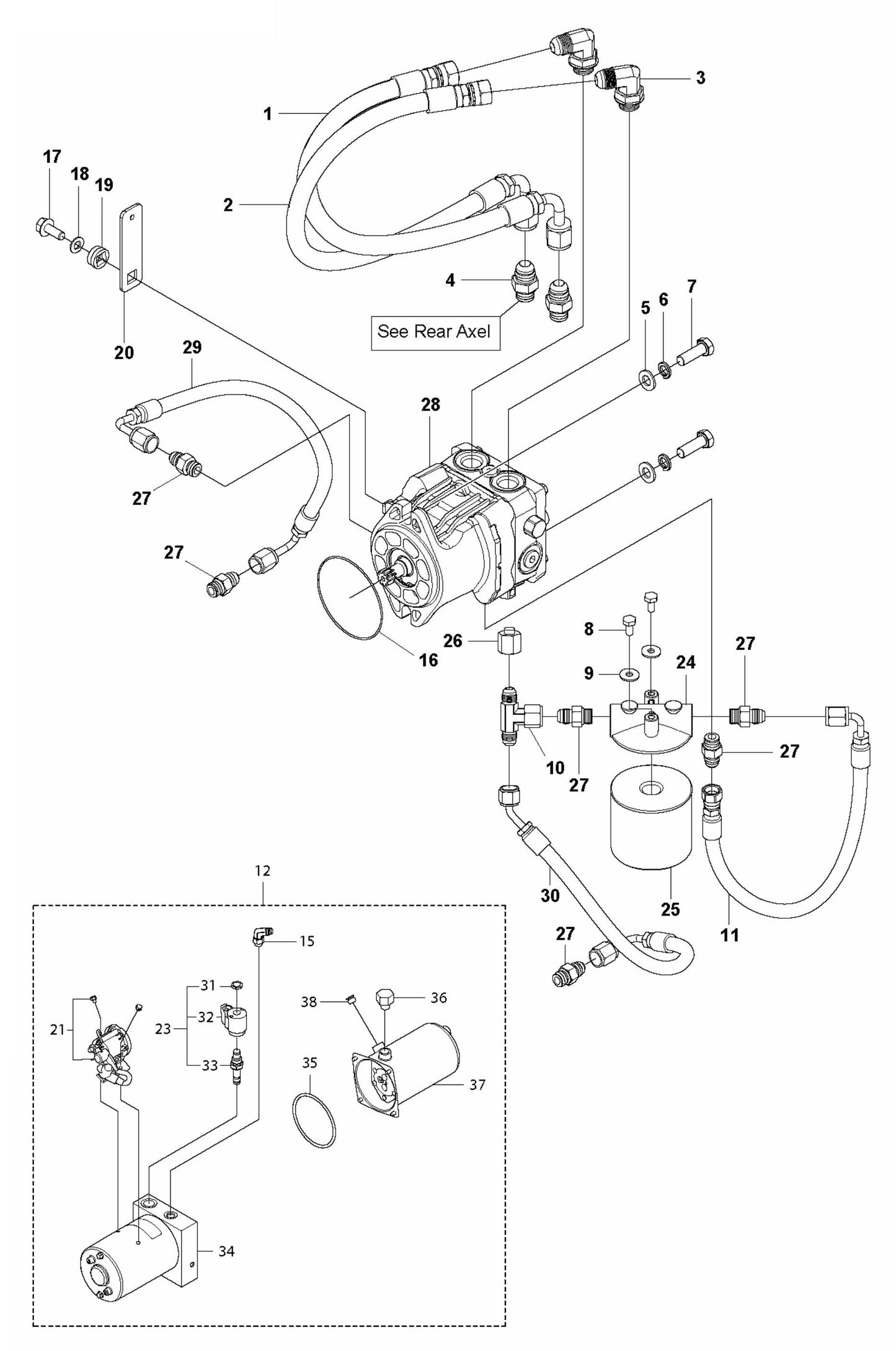 FS7000 DL Hydraulic System Assembly Parts