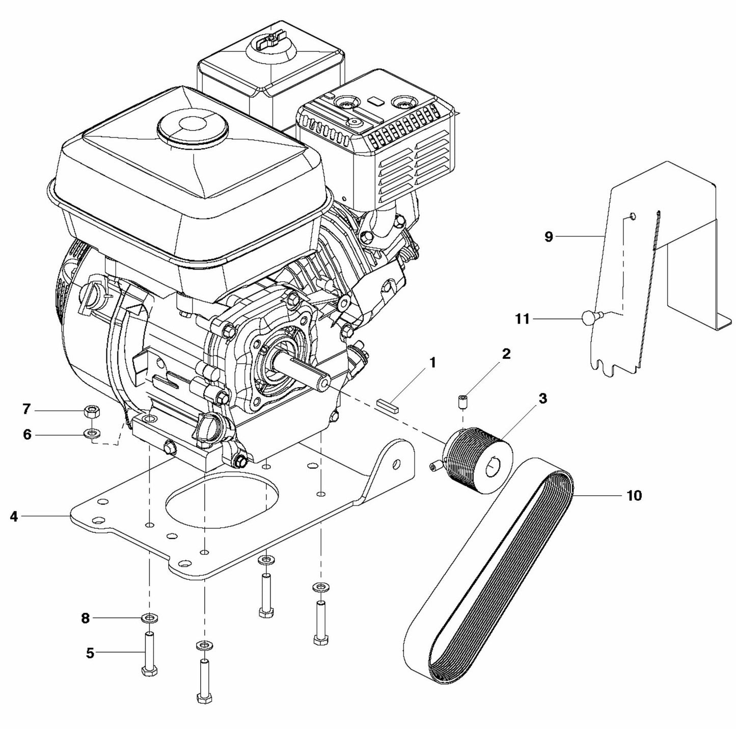 FS305 Motor Assembly Parts by Husqvarna