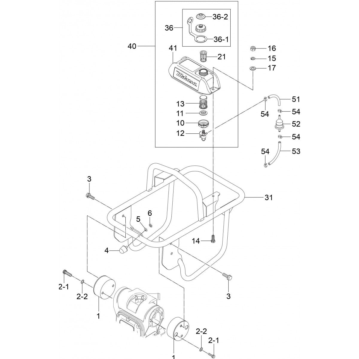 MTR40HF Fuel Tank And Handle  Assembly Parts
