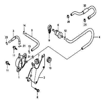 GA97HE GA9.7HE—HONDA GX610K1VD/U1VD ENGINE —Fuel Pump Assembly Parts By Multiquip