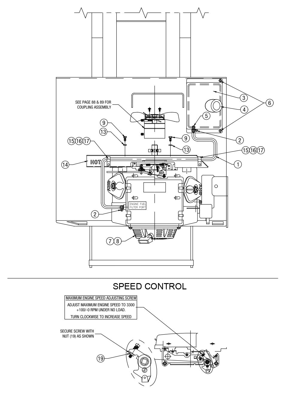 AW21 Fuel System, Kohler 20.5HP Engine (Electric Start) Assembly Parts By Allen Engineering