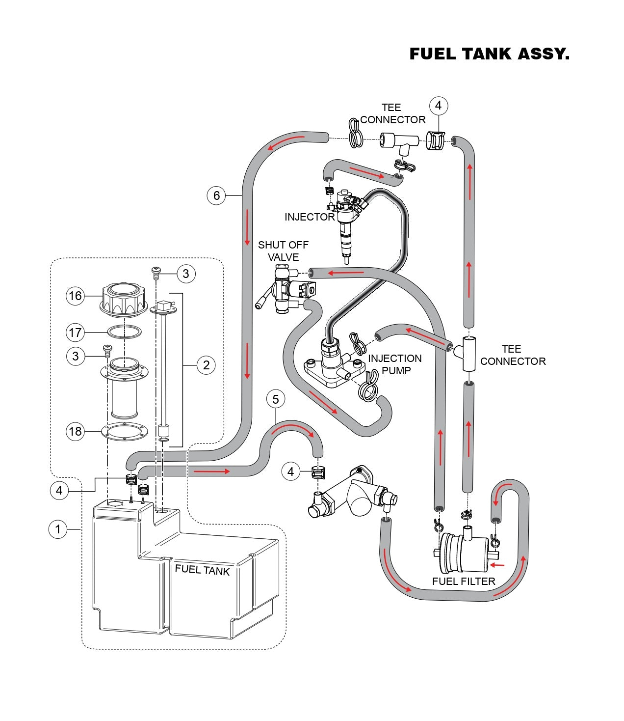 GBX GloBug Lighting System Fuel Tank Assembly Parts by Multiquip