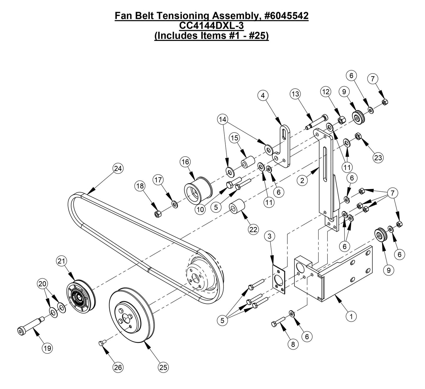 CC4144DXL-3 Fan Belt Tensioning Assembly