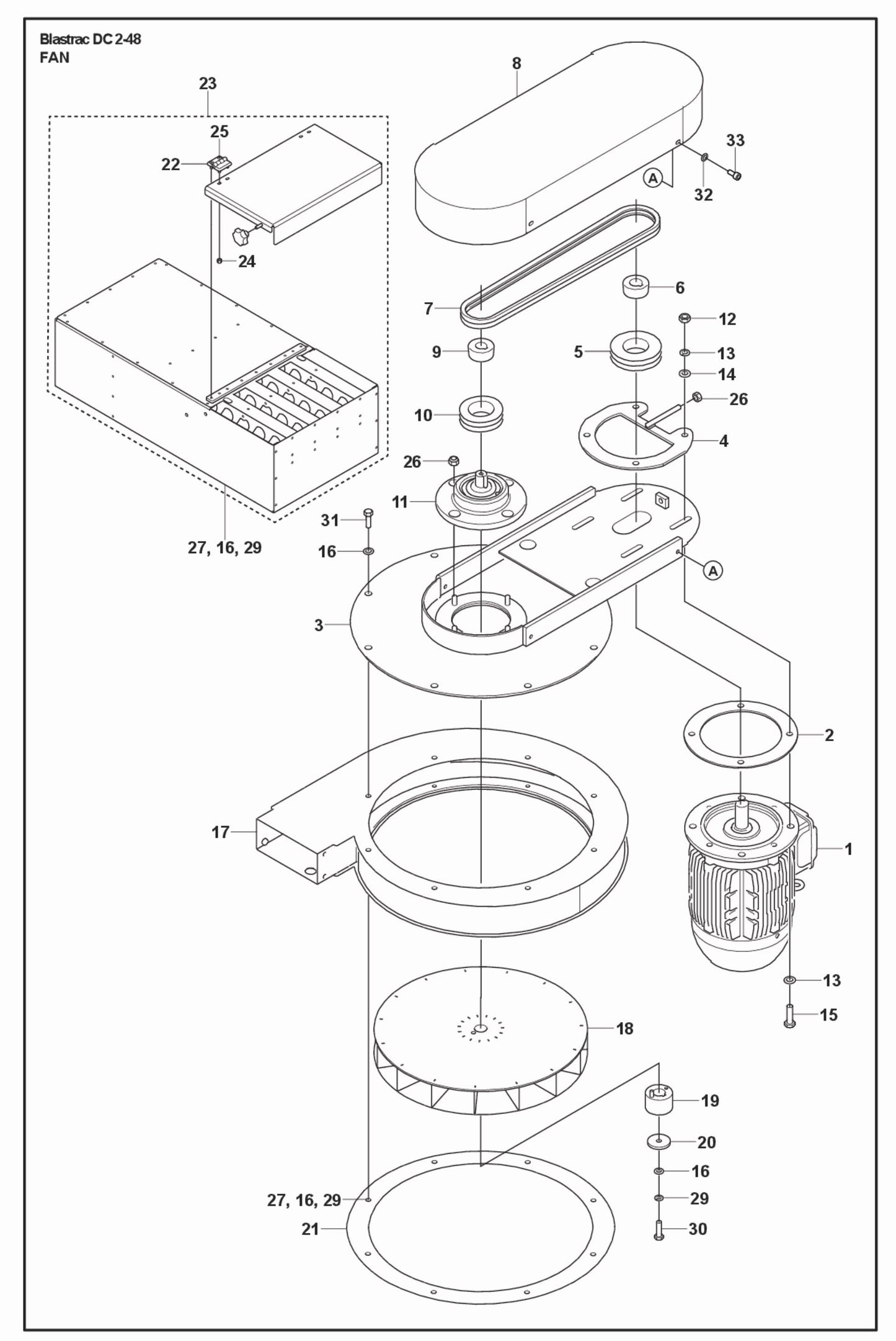 Fan Parts For Blastrac DC 2 - 48 By Husqvarna