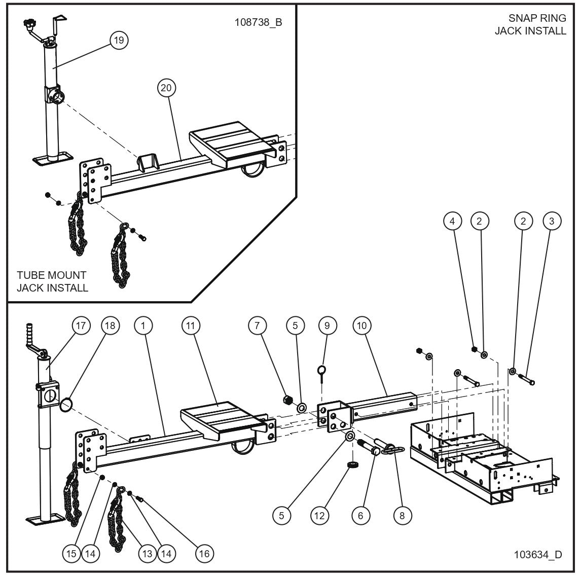 V Series Night-Lite Pro II Foldable Tongue Parts By Allmand