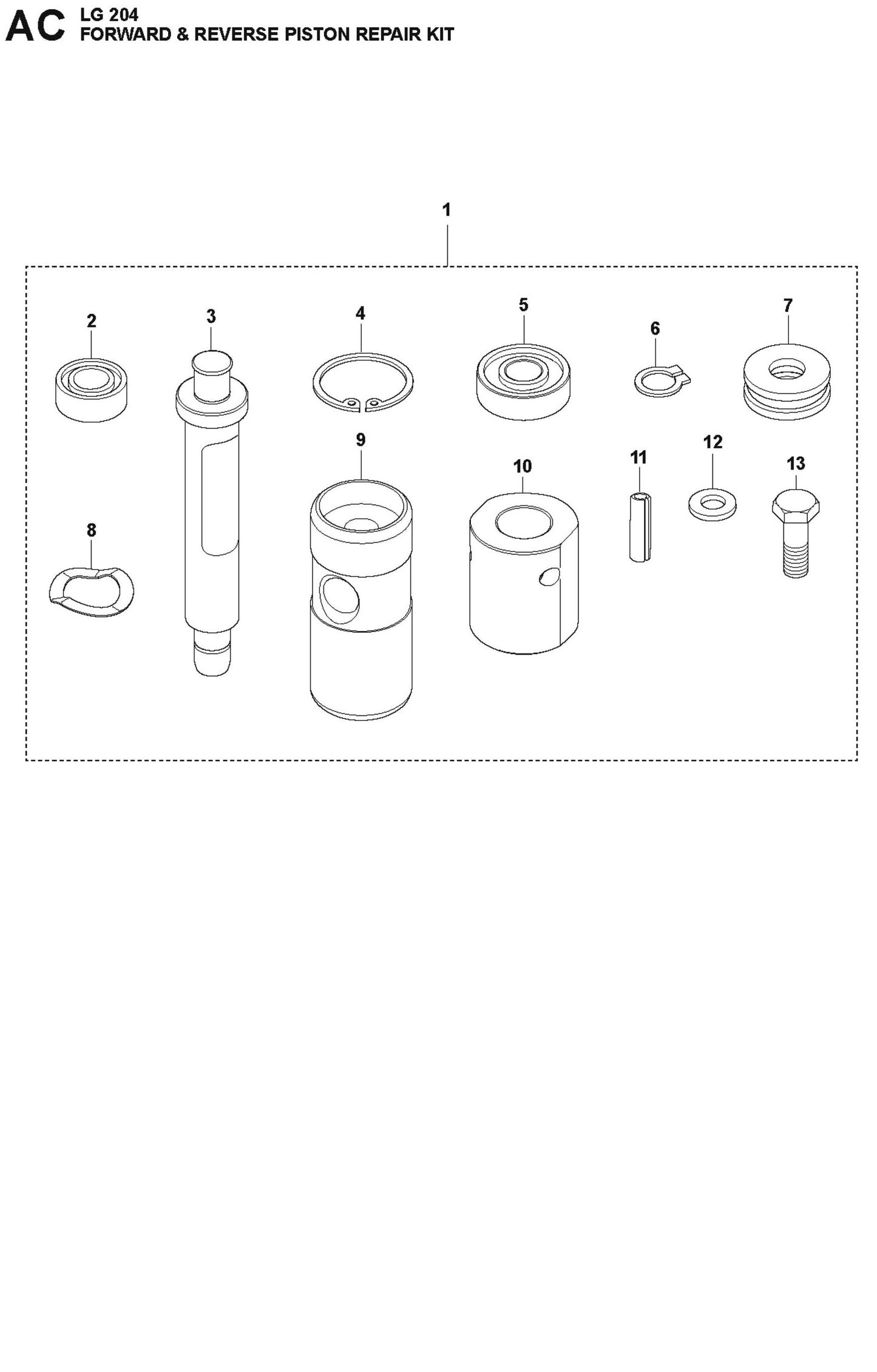 Forward and Reverse Piston Repair Kit Parts For LG 204 Diesel By Husqvarna