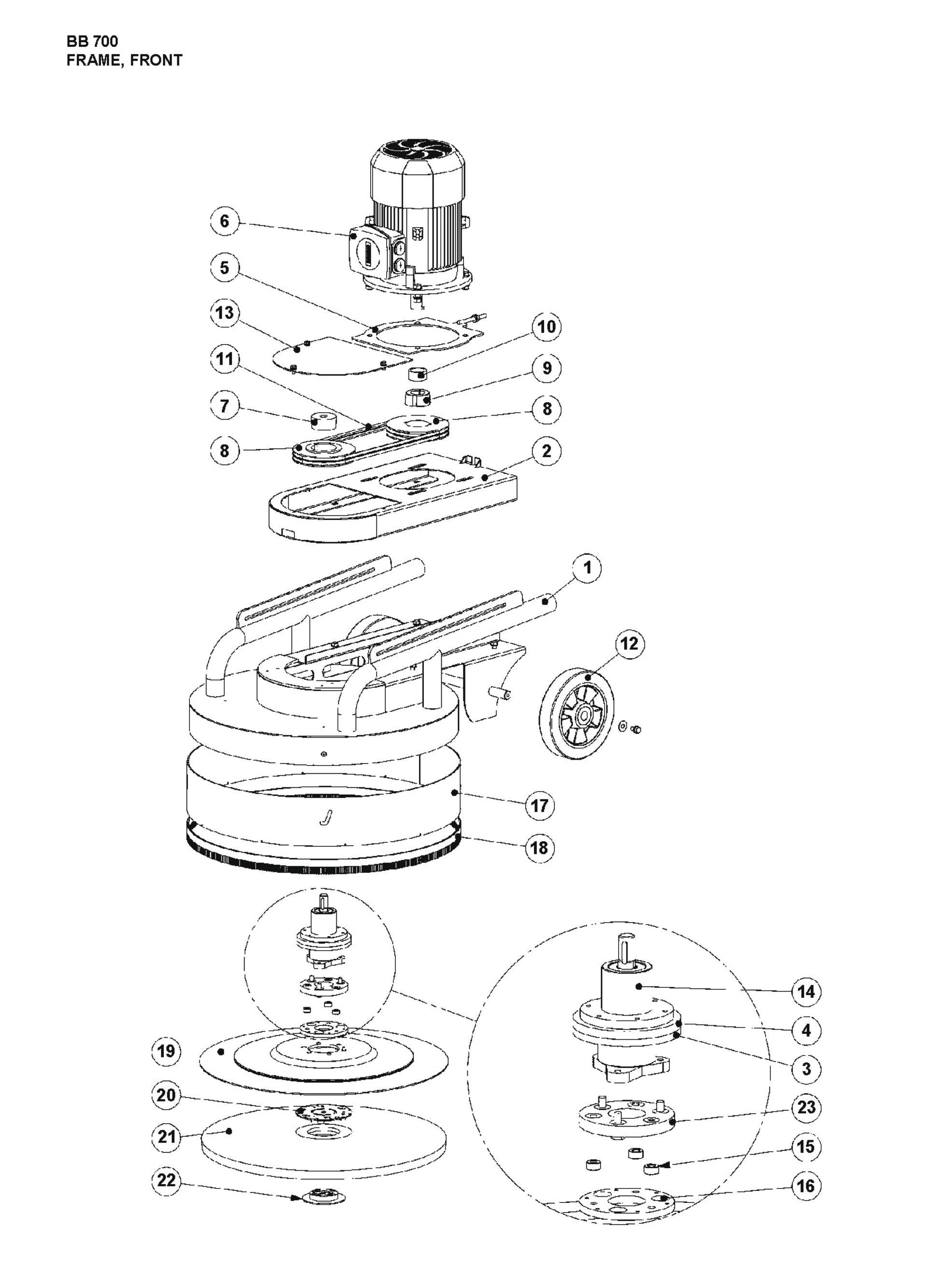 Frame, Front Parts For BB 700 By Husqvarna