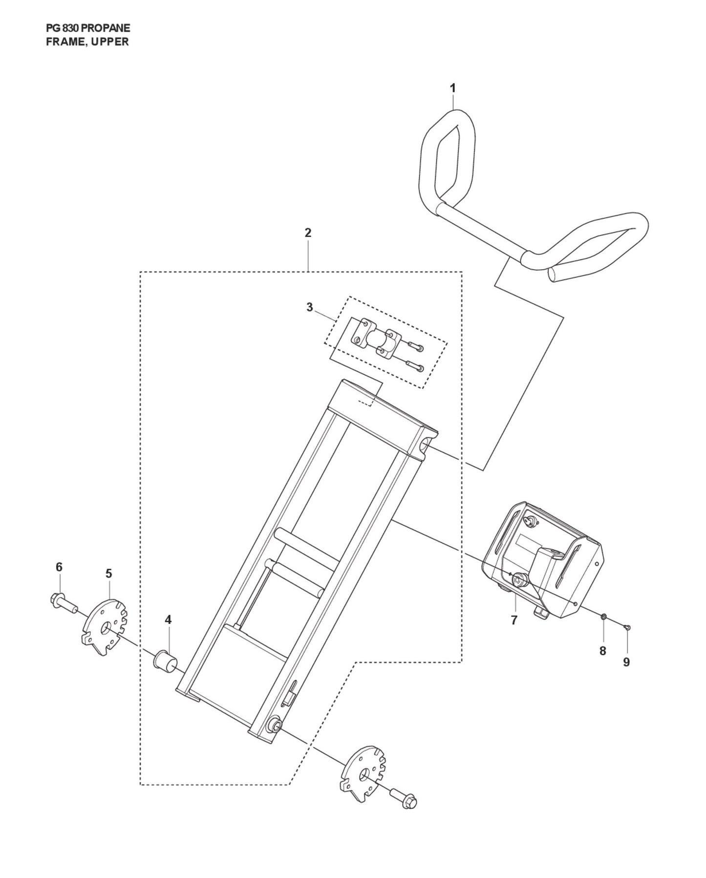 Frame, Upper Parts For PG 830 P by Husqvarna