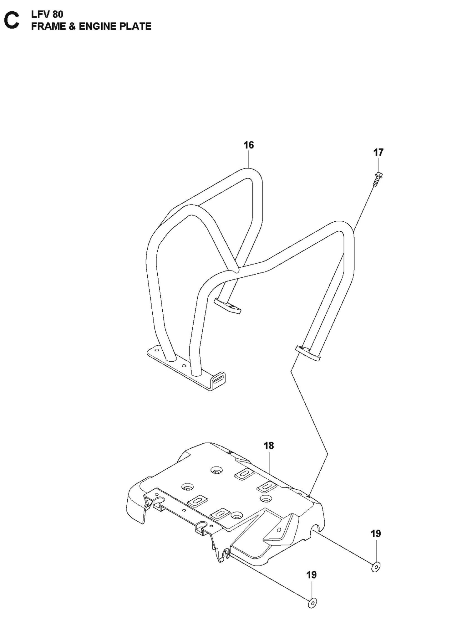 Frame And Engine Plate Parts For LFV 80 By Husqvarna