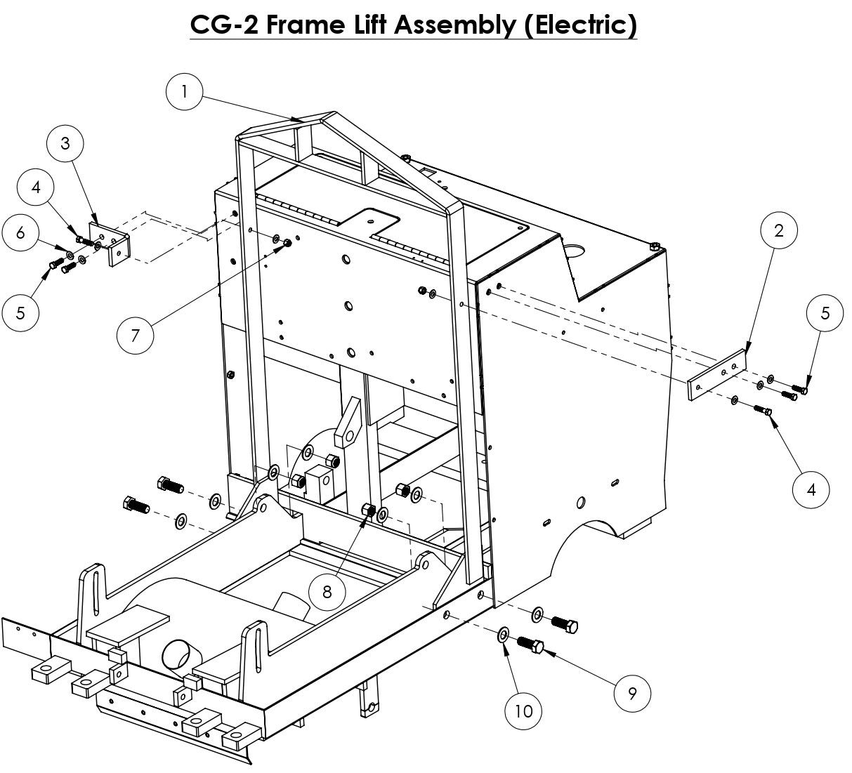 CG-2 (Electric) Mini Groover Frame Lift Assembly