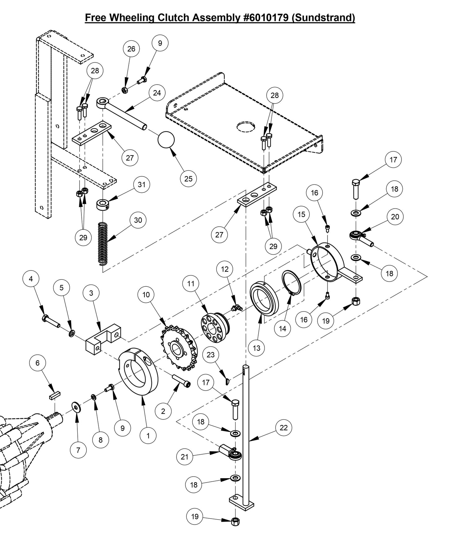 CC3700TE Free Wheeling Clutch Assembly